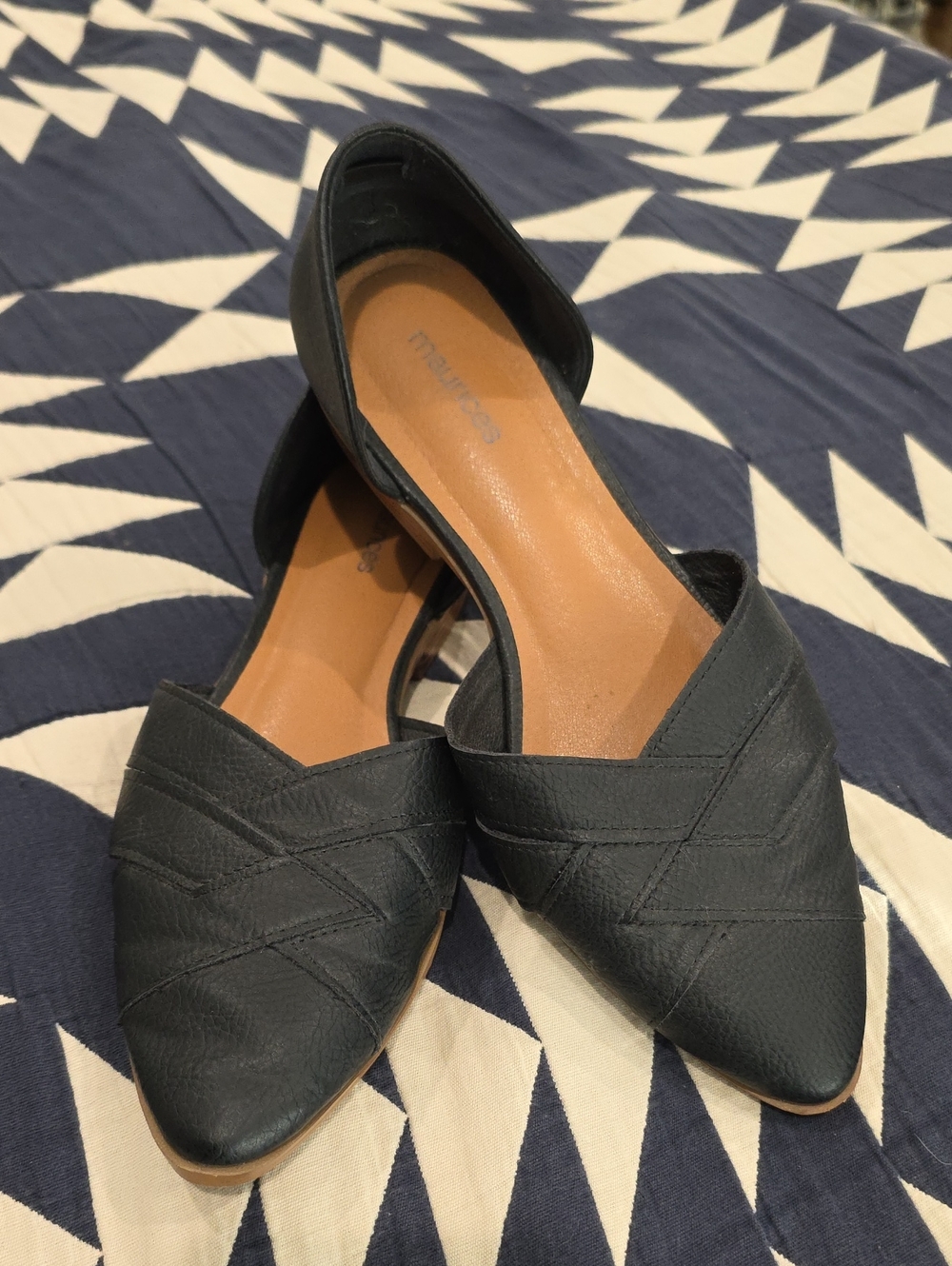 Maurices Black Pointed D'Orsay Flats